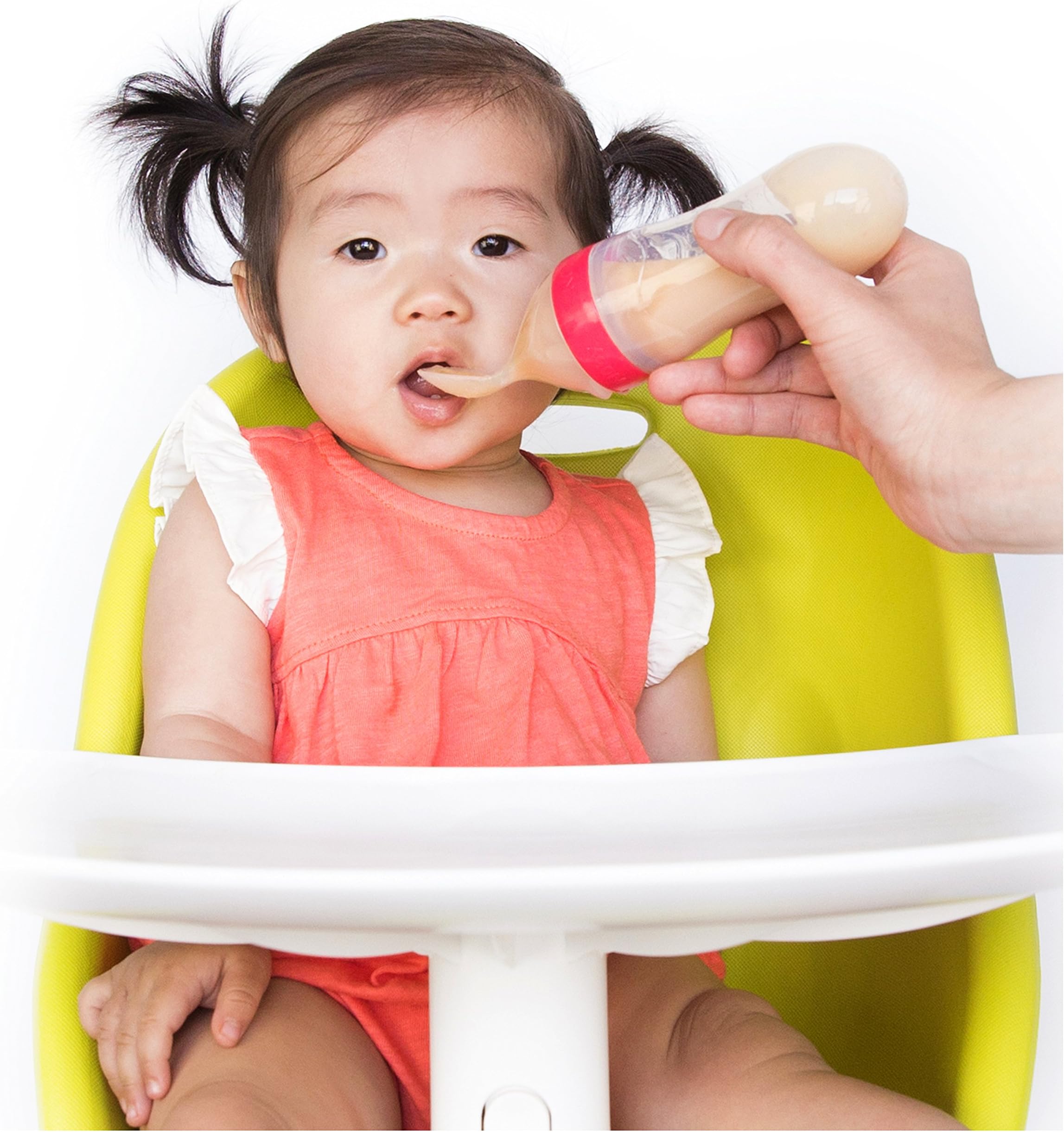 Garden Fresh Silicone Squeeze Feeder with Spoon and Hygienic Cover, Colors May Vary