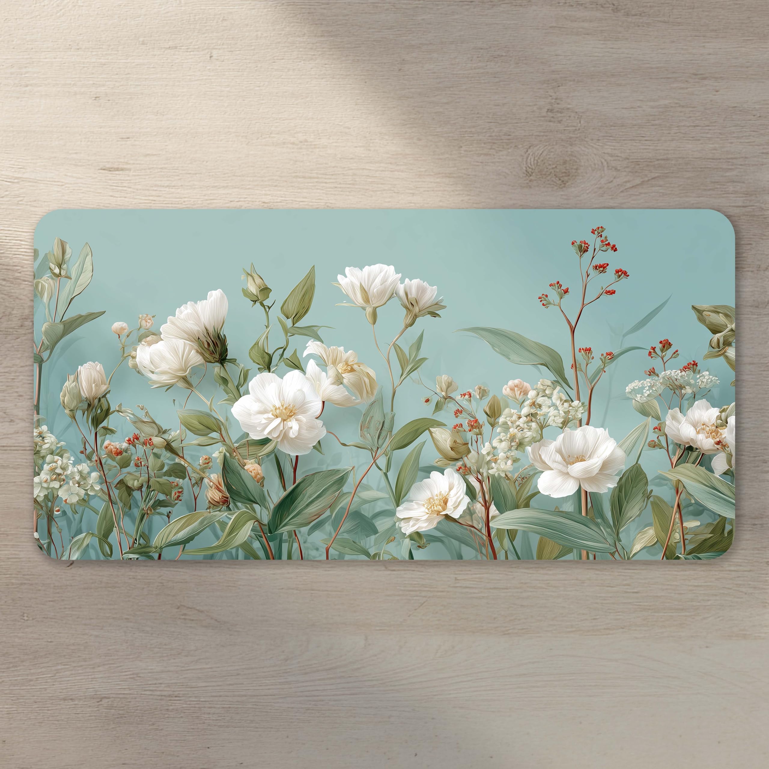 Galicha Bath Mat - Quick Dry Floral Blue -3