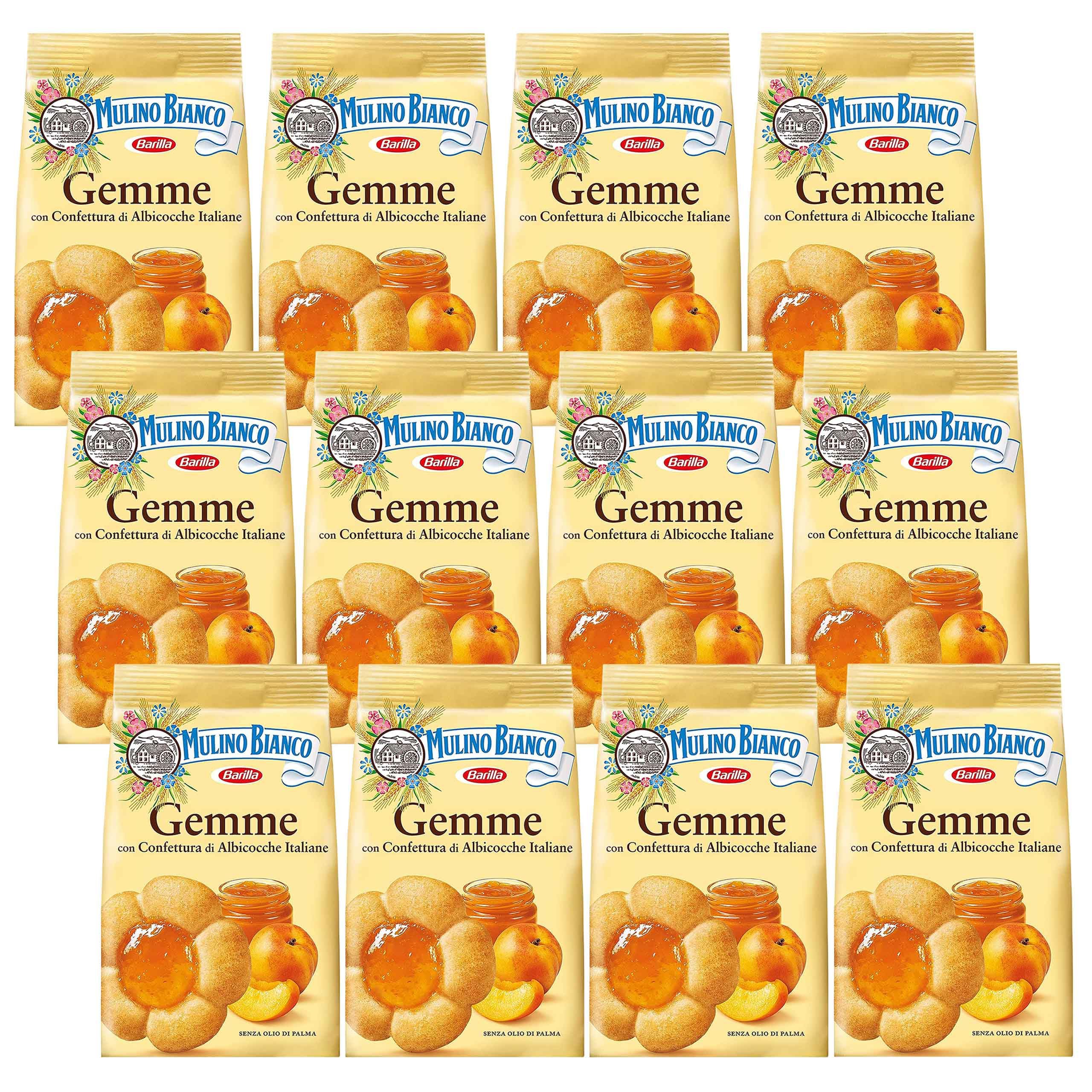 MULINO BIANCO Gemme - Biscuits sablés fourrés à l'abricot 200g (Gemme, x12)