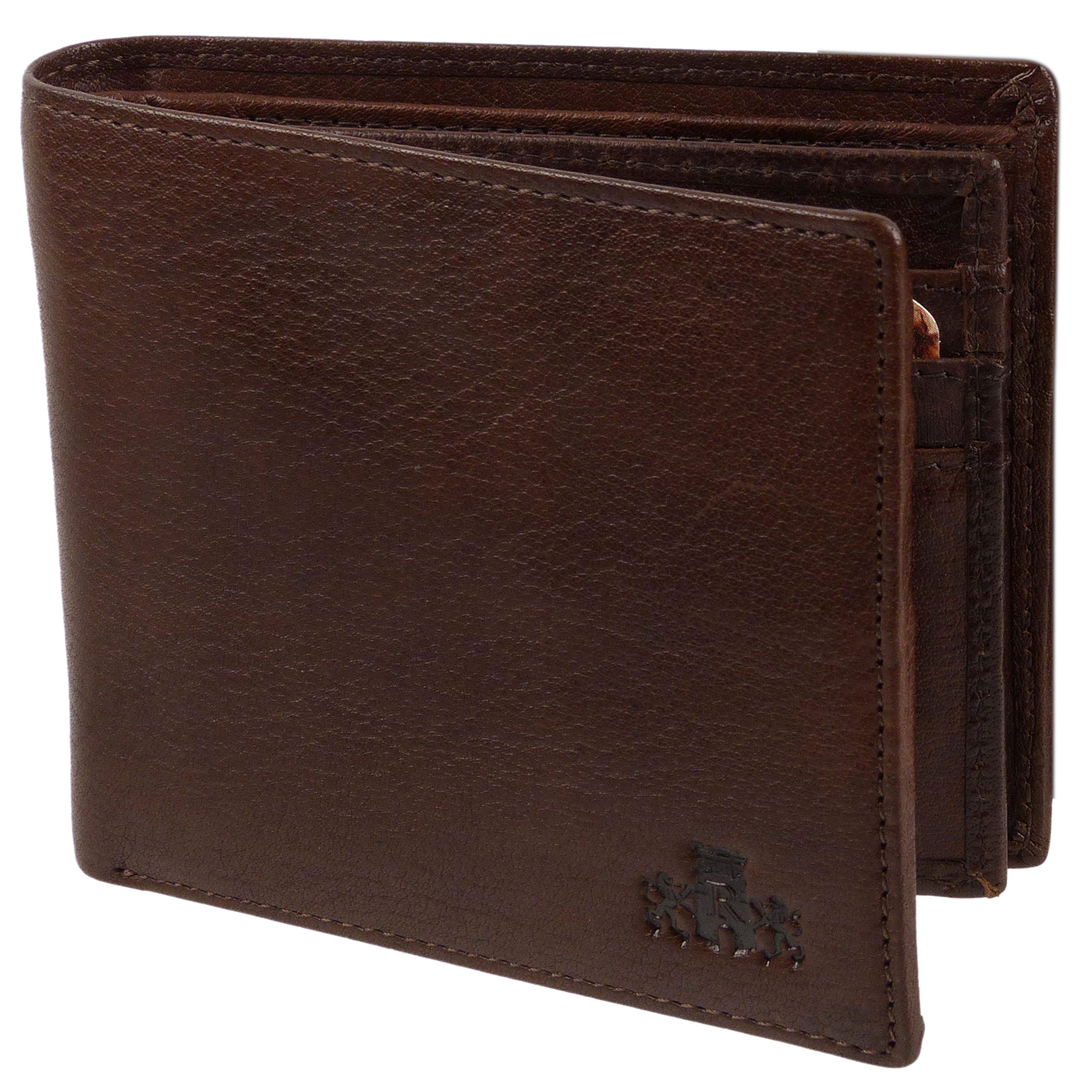 Rowallan Of Scotland Men's Brown Vintage Buffalo Leather Wallet By Rowallan; Verona Collection Credit Cards Vegtan