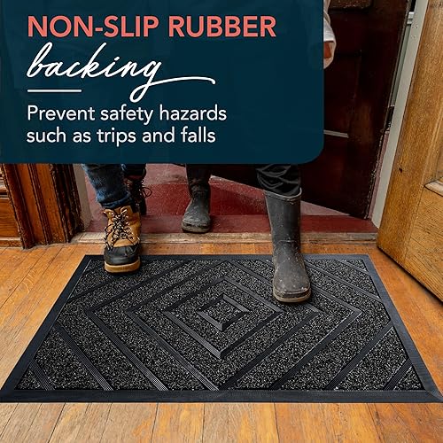 Vista 3 de ubdyo Tapete extra duradero para exteriores, tapete de bienvenida para exteriores, antideslizante, tapete de entrada de perfil bajo