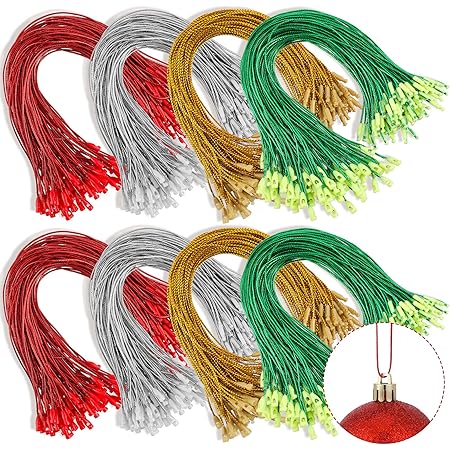 Amazon.com: Shappy 400 Pieces Christmas Ornaments Hanger Rope Ornament ...