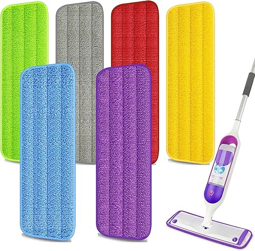 EXEGO 6 almohadillas de microfibra reutilizables para mopa Swiffer Powermop, repuestos para mopa eléctrica para trapeador de 13 a 15 pulgadas,