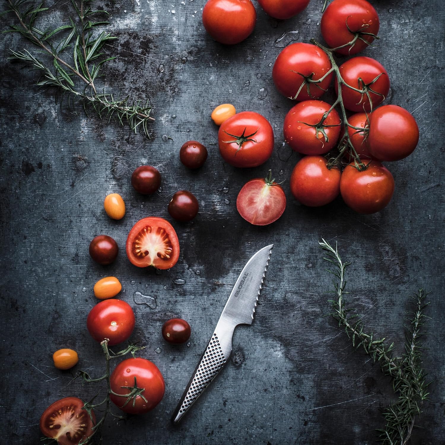 Global 3 inch Tomato Knife - Lightweight Japanese Stainless Steel, Razor-Sharp Edge, Made in Japan, GS-9