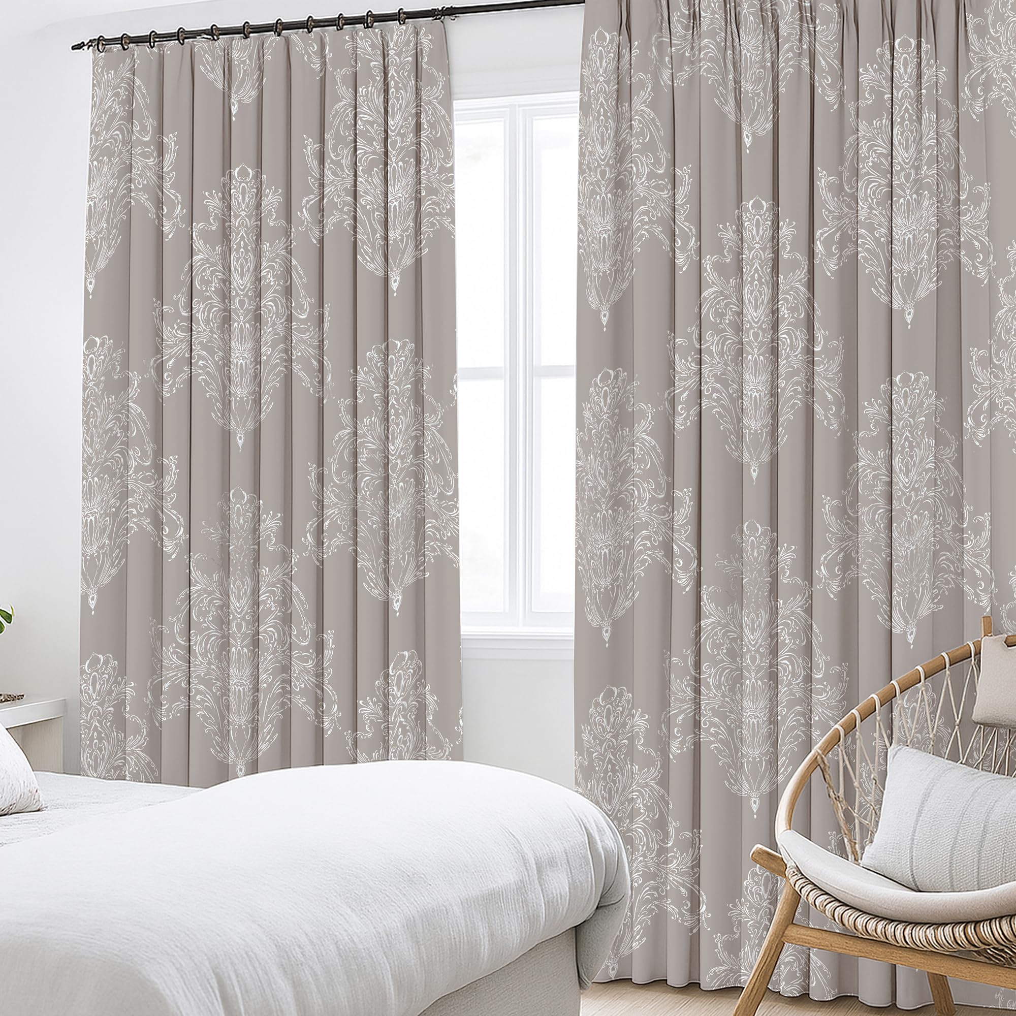 Reliancebedding Blackout Curtains W46 x L90 Inch, Thermal Insulated Floral Printed, Beige Bliss, W 46.1" x L 89.8" (2 Panels) - Image 9