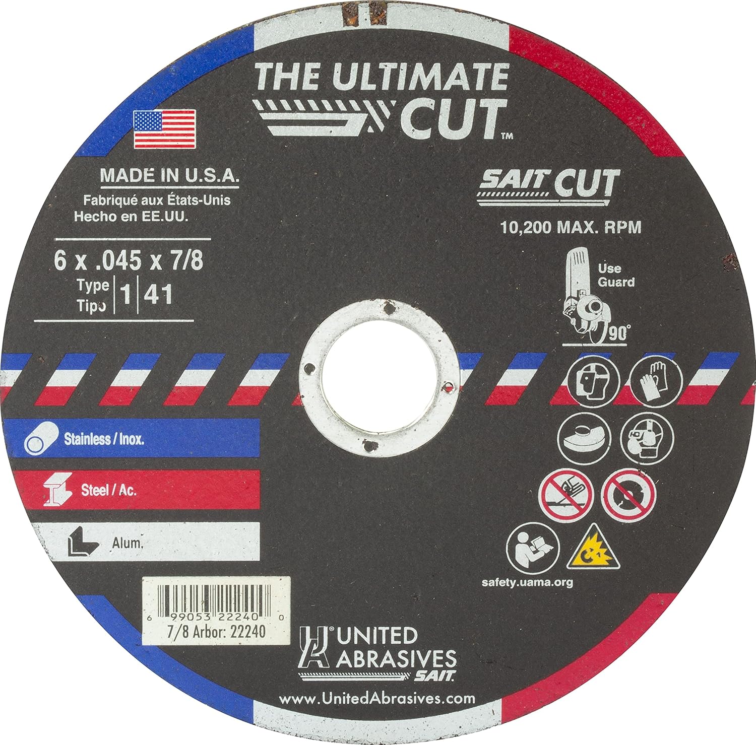 22240 6X.045x7/8 Ultimate Cut Premium Performance Cut-Off Wheels, 50 Pack