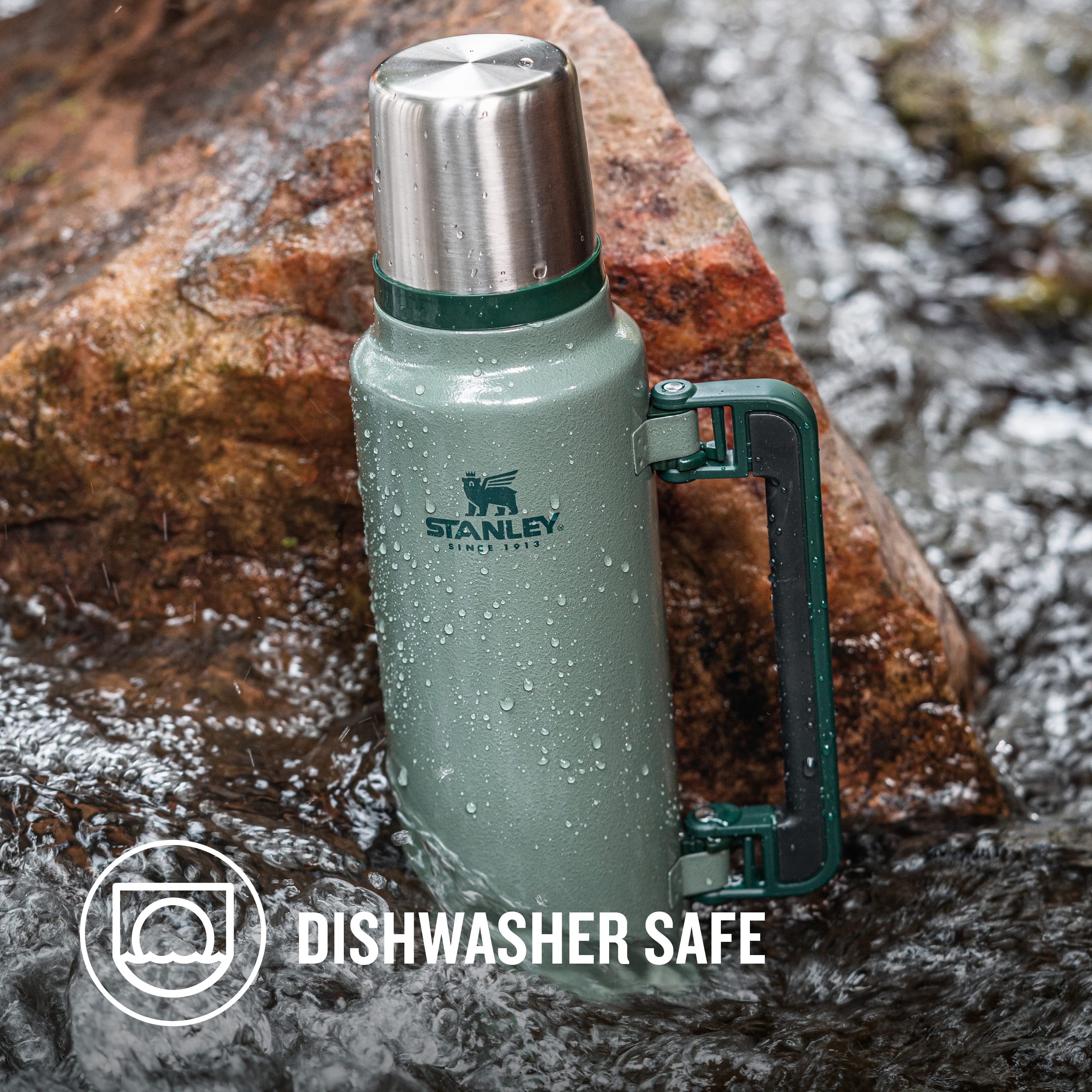 Stanley 1913 Classic Legendary Thermal Flask 1.9L - Keeps Hot Or Cold for 45 Hours - BPA-Free Insulated Bottle - Stainless Steel Coffee Flask - Leakproof - Dishwasher Safe - Green — view 7