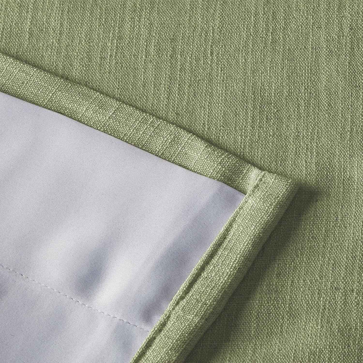 ChadMade Solid Color Faux Linen Grommet Curtian 84 Inch Length Drape Blackout Room Darkening Linen Drapery for Small Windows Doors Bedroom Living Room 50Wx84L, 1 Panel, Jade Green, Tallis Collection