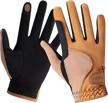 FitsT4 Sports Kids Horse Riding Gloves Girls Boys Equestrian Horseback Riding Gloves Mesh for Youth Children Touchscreen