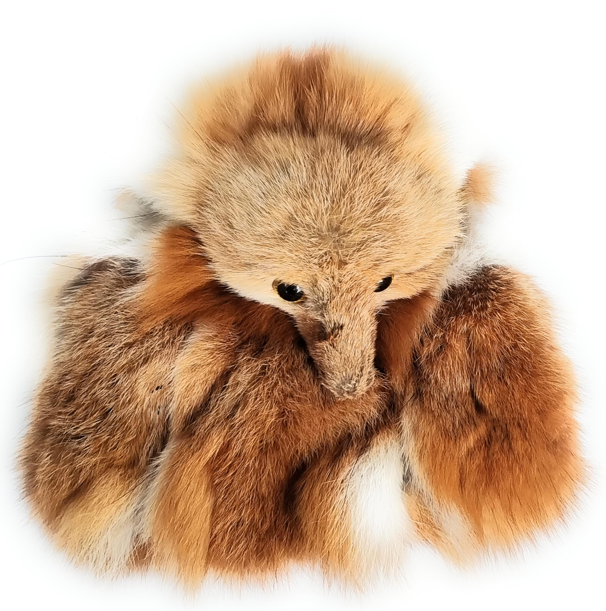 Fosrion Luxury Real Fox Fur Handbag Bag with Realistic Fox Head Detail