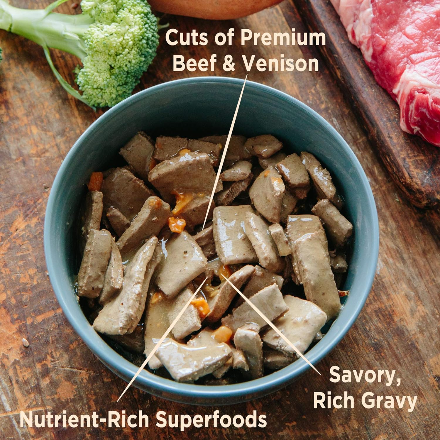Wellness CORE Hearty Cuts Adult Canned Wet Dog Food, Grain Free, Natural, Beef and Venison Recipe, 12.5 oz, Pack of 12 Cans