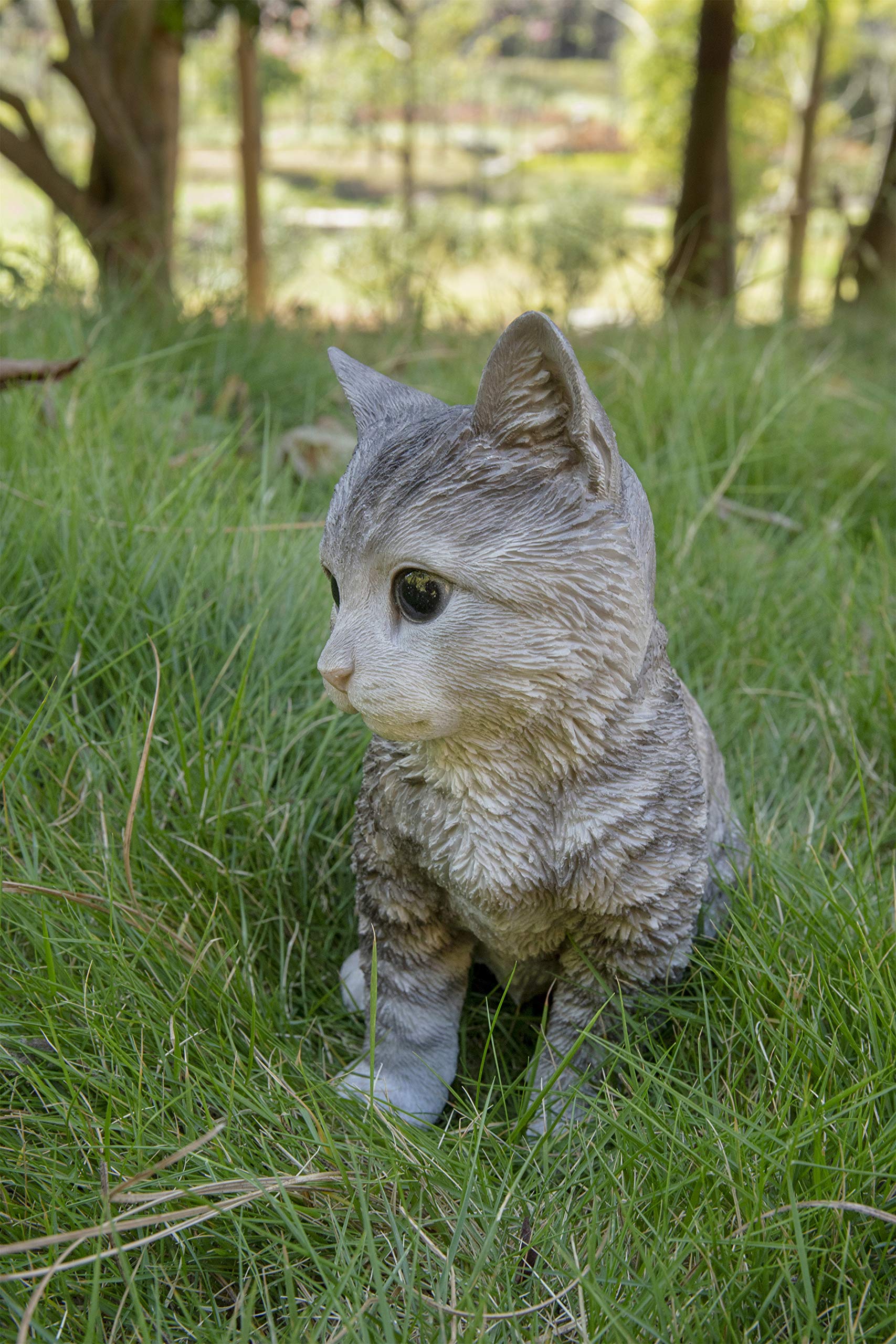 Hi-Line Gift Ltd. Gatito Gris inclinable para la Cabeza Sentado
