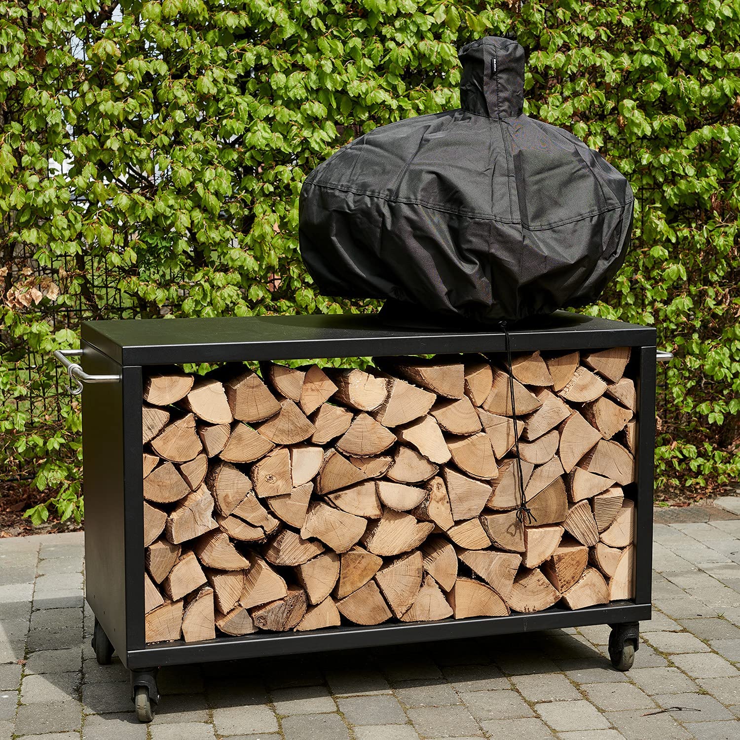 Morsø Garden Grilltisch – Outdoor-Küche aus robustem Stahl, Grillwagen für Gasgrill, Outdoor Ofen oder Kohle-Grill, im cleanen Design, Schwarz
