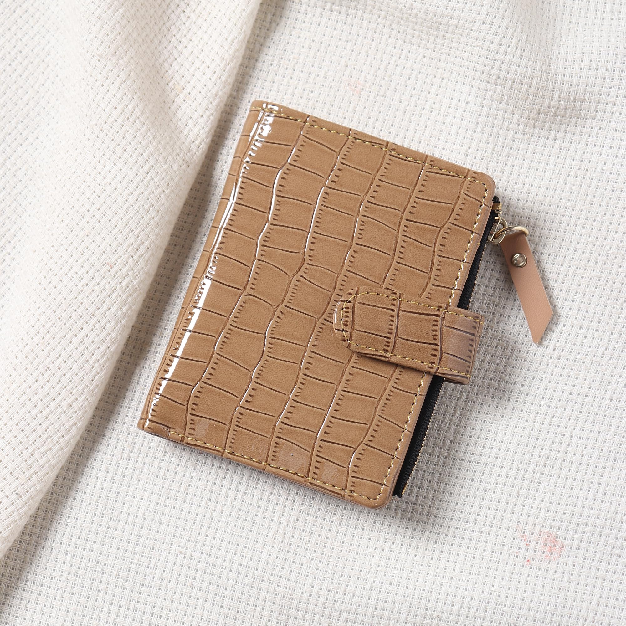Women Casual Beige Artificial Leather Wrist Wallet (6 Card Slots) (TnW-Smll-CLT-Croco-Beige_1)-image-12