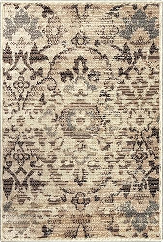 SUPERIOR Tamara - Alfombra atractiva con respaldo de yute, tejido duradero y hermoso, patrón geométrico, pizarra - 2 pies x 3 pies