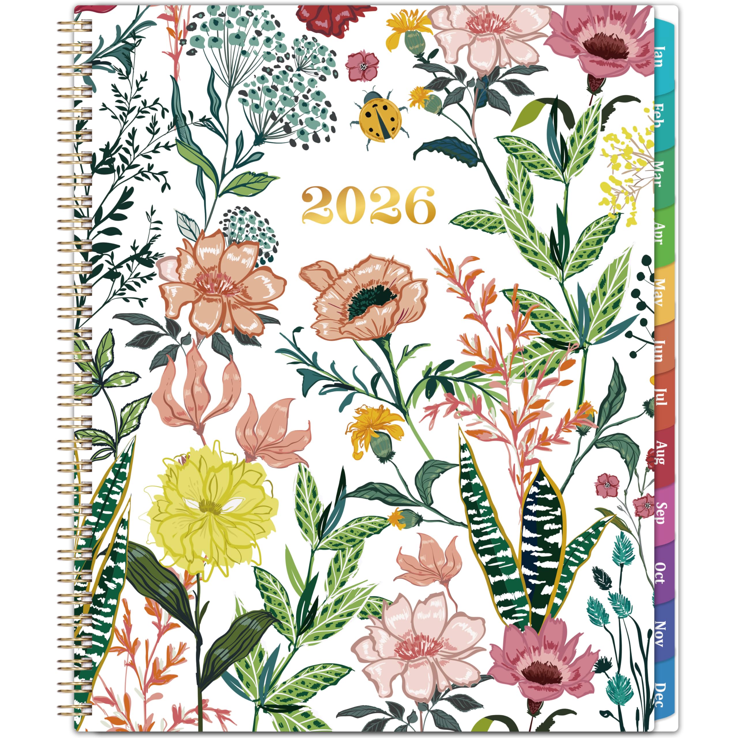 Photo 1 of 2026 Planner – Weekly  Monthly Planner 2026, Jan. 2026 – Dec. 2026, 8.5" x 11" with Colorful Tabs, Flexible Cover, Thick Paper, Twin-Wire Binding, Back Pocket, To-Do Notes