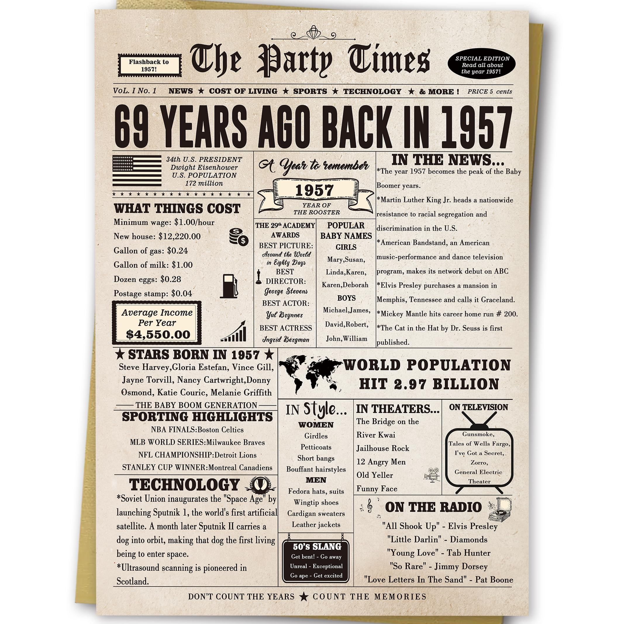 Ziwenhu Cheers to 69th Birthday Card for Women Men,Funny 69th Birthday Gifts Decorations for Grandma Grandpa or Mom Dad,Good Gift for Turning 69 Years