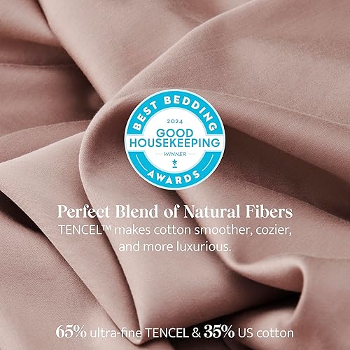 Miniatura 8 de Double Stitch by Bedsure Juego de sábanas de algodón Tencel  Ganador del premio Good Housekeeping Award, juego de sábanas tamaño King, refrescante,
