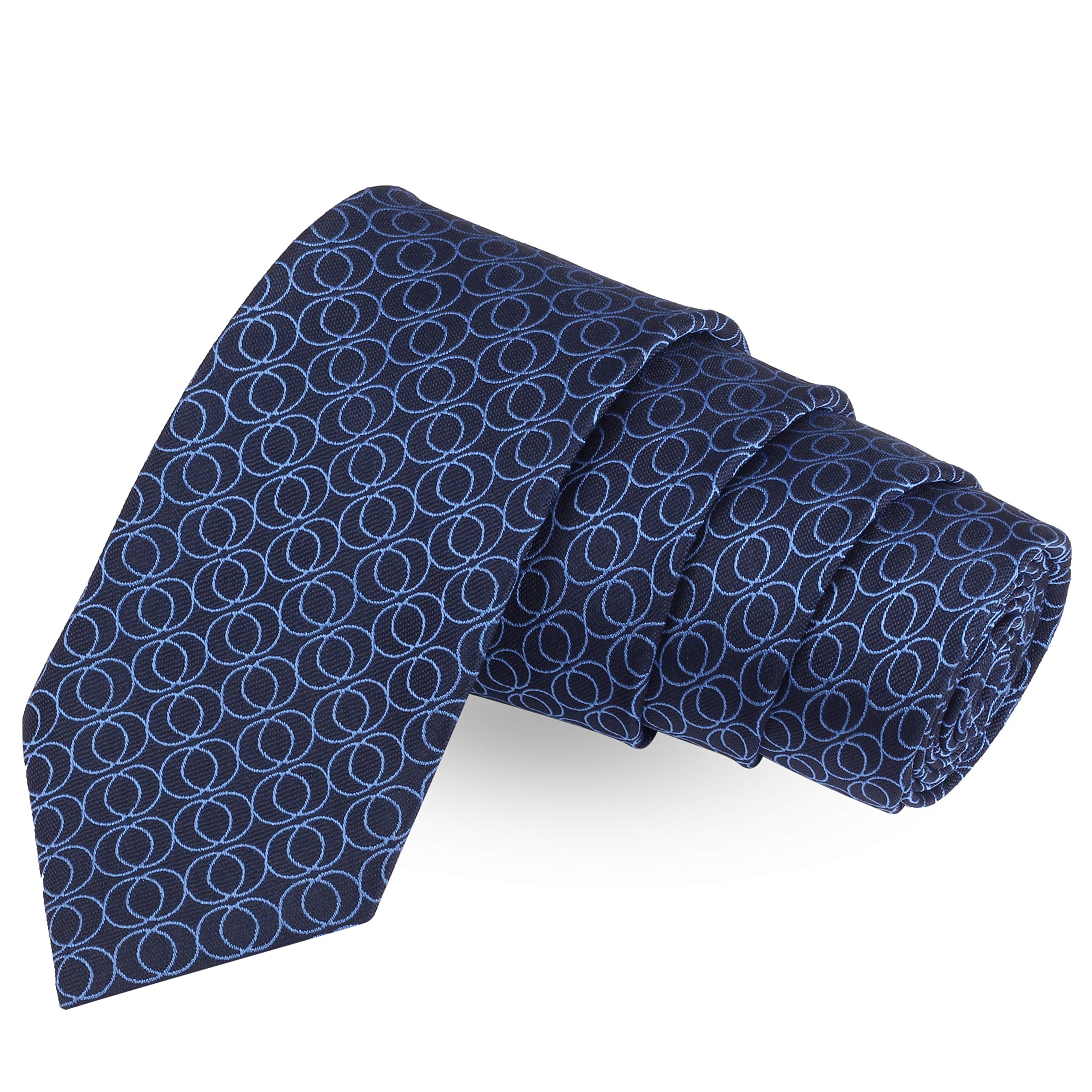 peluche Ringer Blue Colored Microfiber Necktie For Men-picture-17