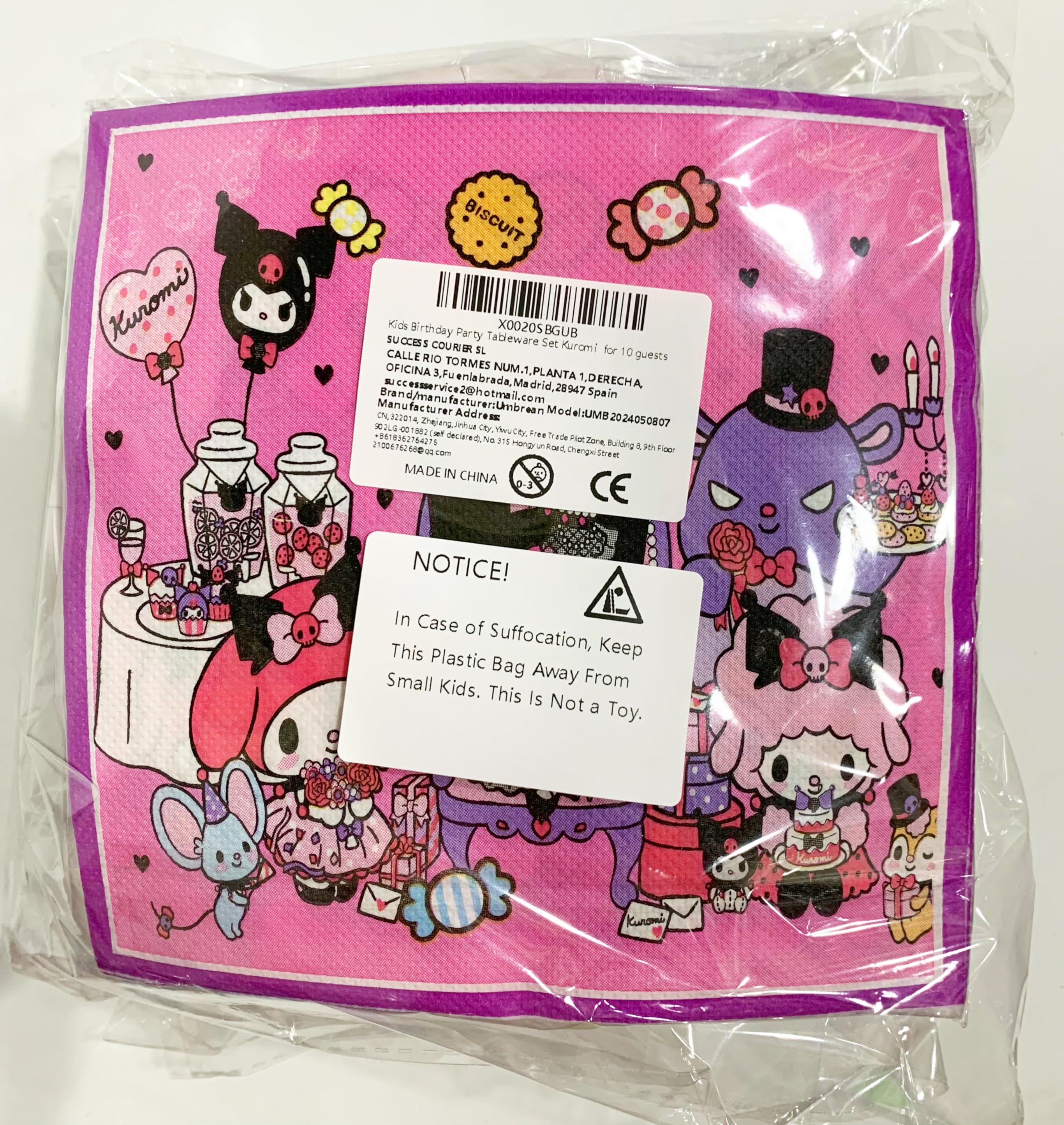 Set Stoviglie Compleanno Kuro-mi - 10 Piatti, 10 Tazze, 20 Tovaglioli | Decorazione Festa Bambini - Foto 10