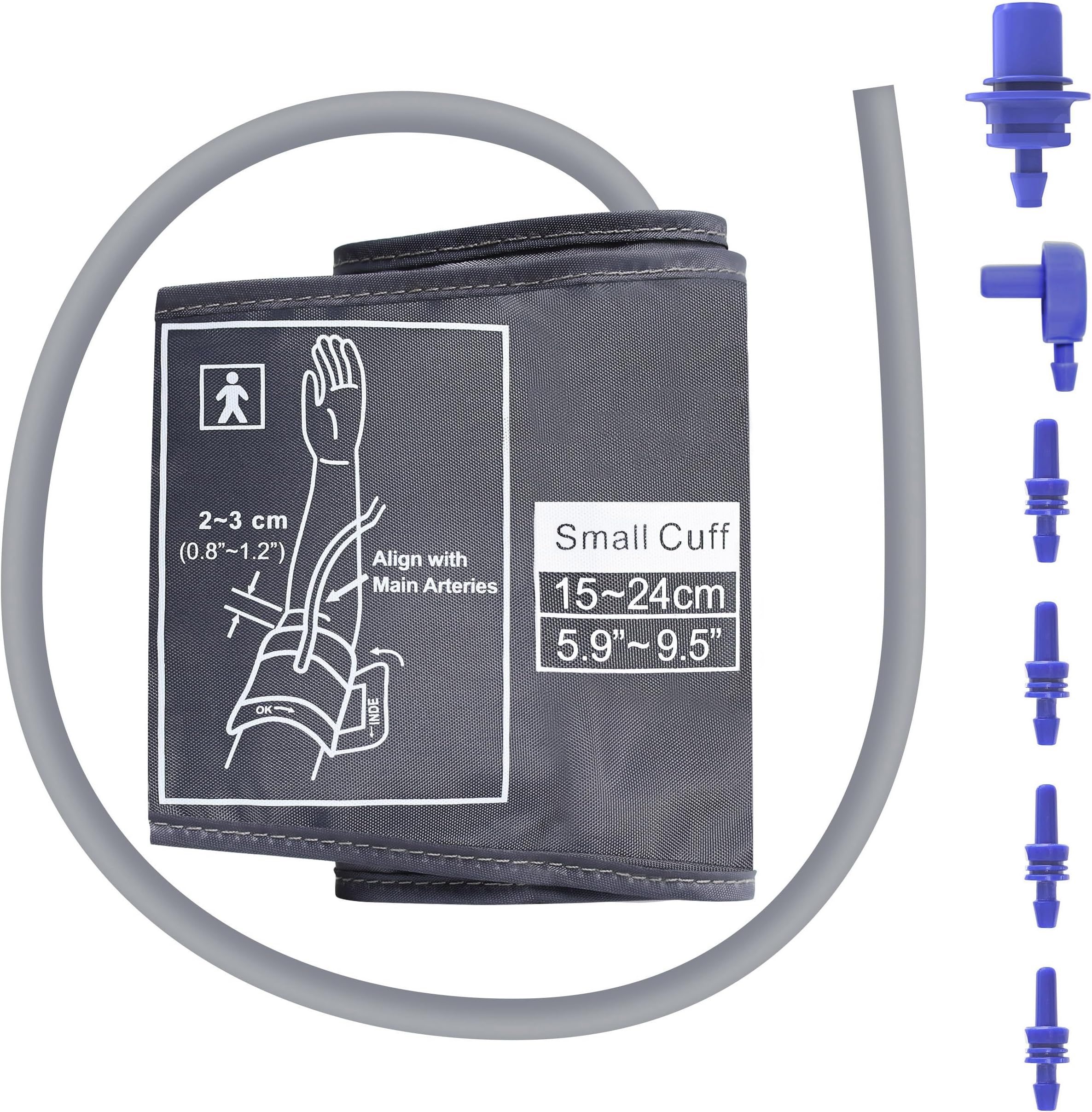 Small Blood Pressure Cuff, ELERA Replacement Pediatric Cuff for Kids & Women, Applicable for 15-24CM Small Arm, Compatible with Omron Monitors - 6 Connectors
