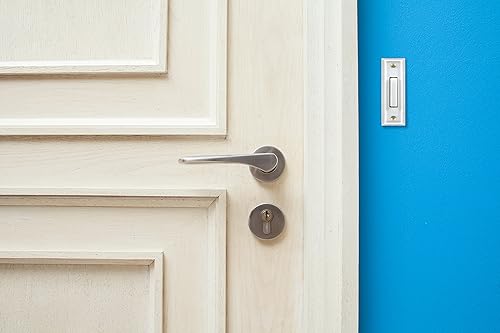 Miniatura 4 de Heath Zenith SL-715-1-02, campana para puerta con botón pulsador, blanca con la barra central blanca iluminada