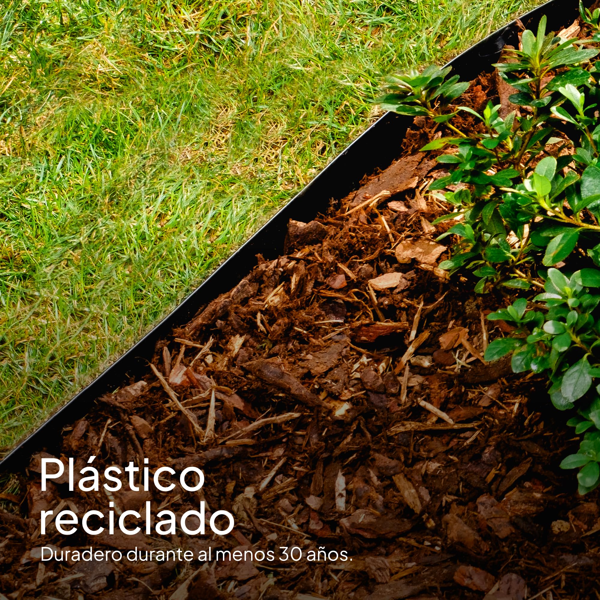 UNIGARDIA Flexible Borde Jardín Exterior 10 m, Altura 20 cm - Borde para Césped de Plástico Reciclado, Fácil Instalación, Duración mínima de 30 años, Suficientemente Fuerte Bordura Jardín, Negro