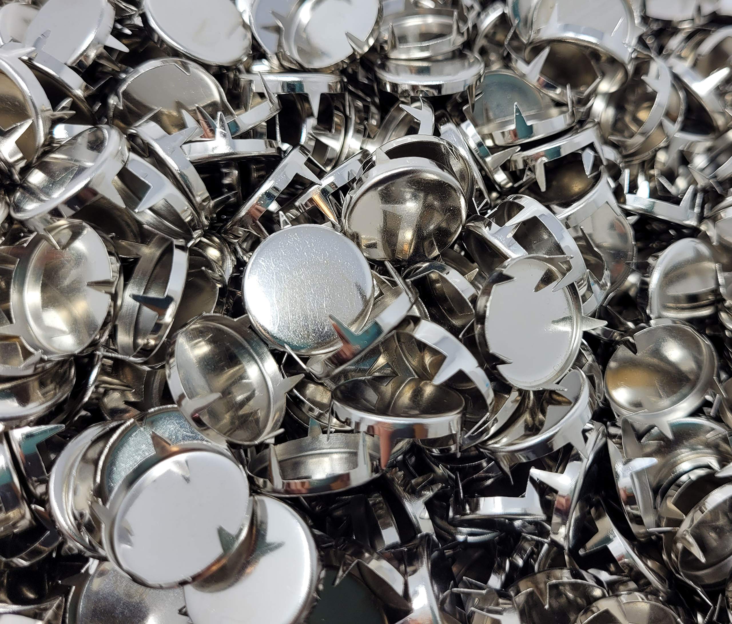 17mm Large Round Flat Silver Tone Metal Nailheads Decorative Craft Studs (Pack of 75)