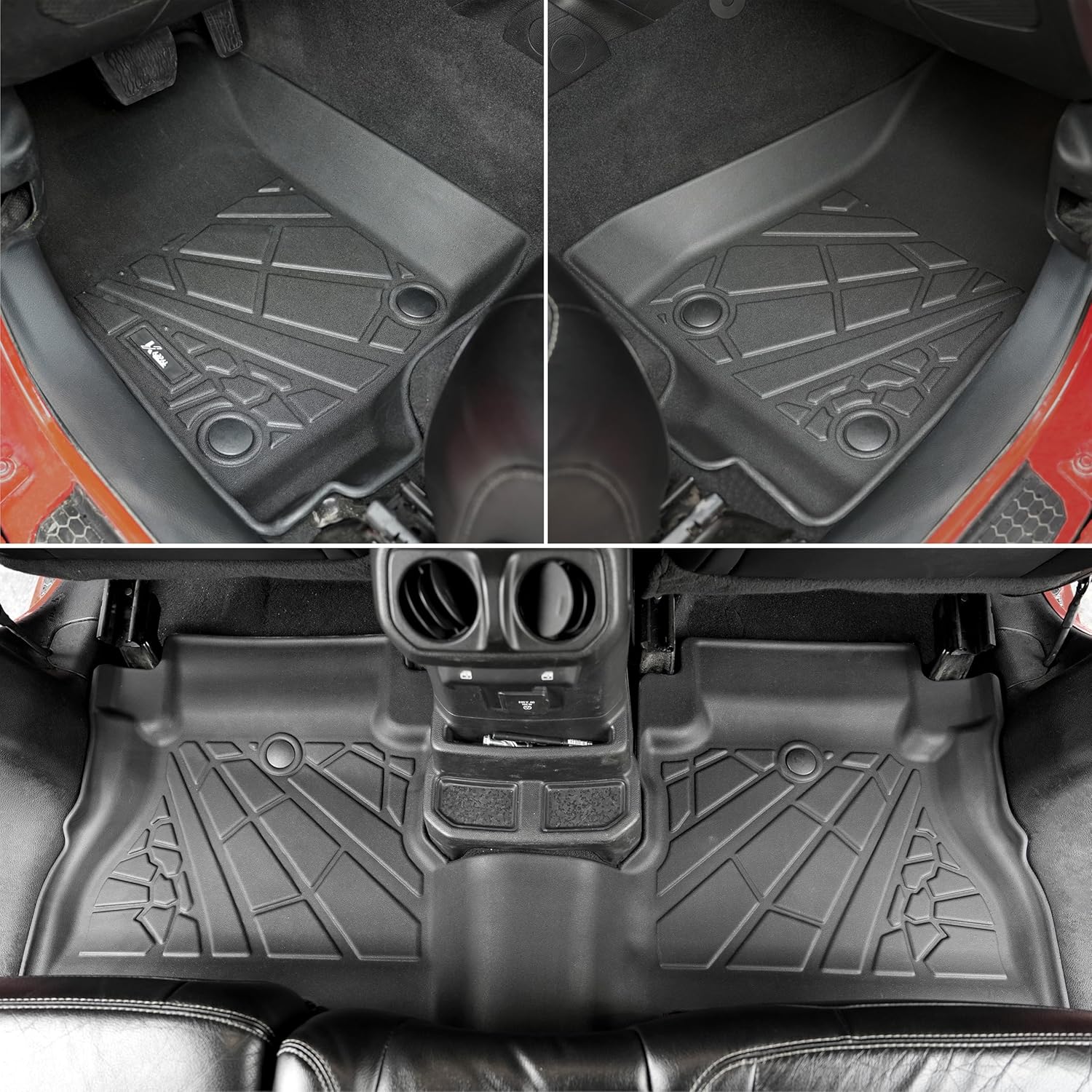 KARPAL Floor Mats & Cargo Liner for 2018-2025 2026 Jeep Wrangler JL Unlimited 4-Door with Subwoofer (Not for JK/4XE), All Weather TPE Custom Fit Floor Liners Car Mats Accessories