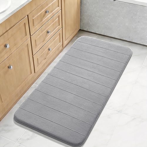 Yimobra Tapete de baño de espuma viscoelástica de tamaño grande de 44 x 24 pulgadas, cómodo, suave, superabsorción de agua, lavable a máquina,