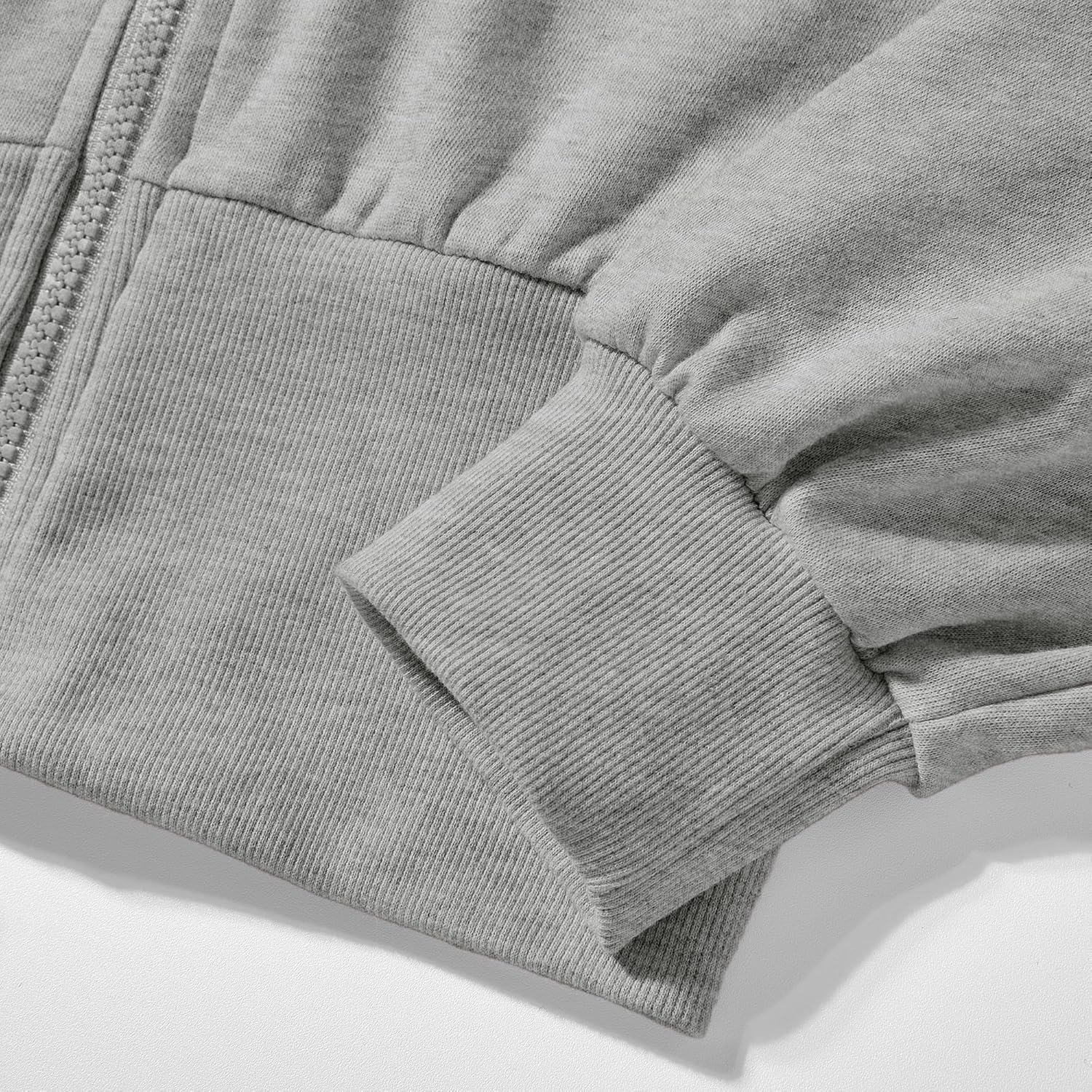 GIVON Women’s Cropped Zip-Up Hoodie Two Way Cotton Blend Casual Long Sleeve Wide Ribbed Hem Hooded Sweatshirts - Image 6