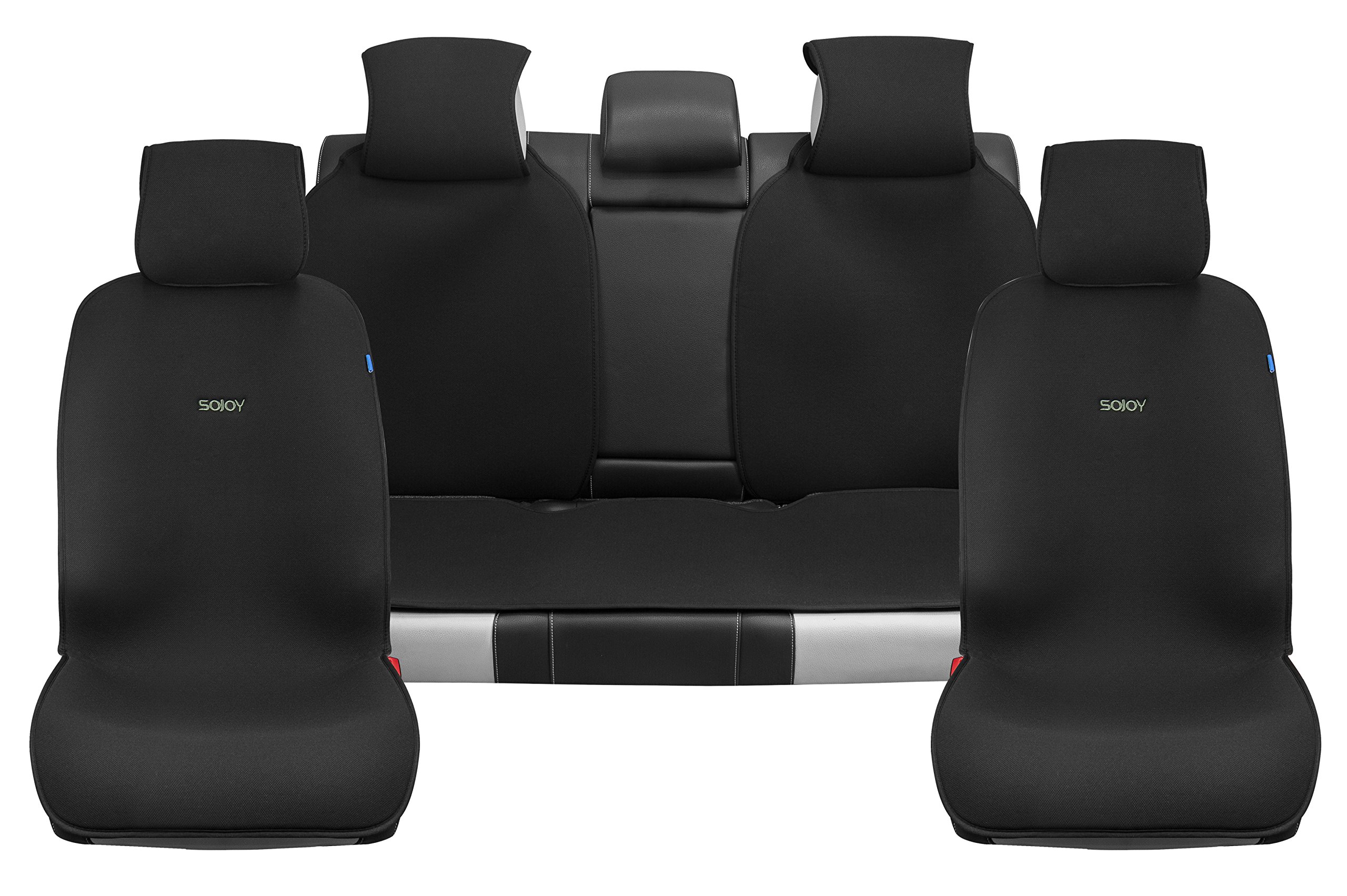 SojoyUniversal Four Seasons Full Set of Car Seat Cover and Cushions (Classic Black)