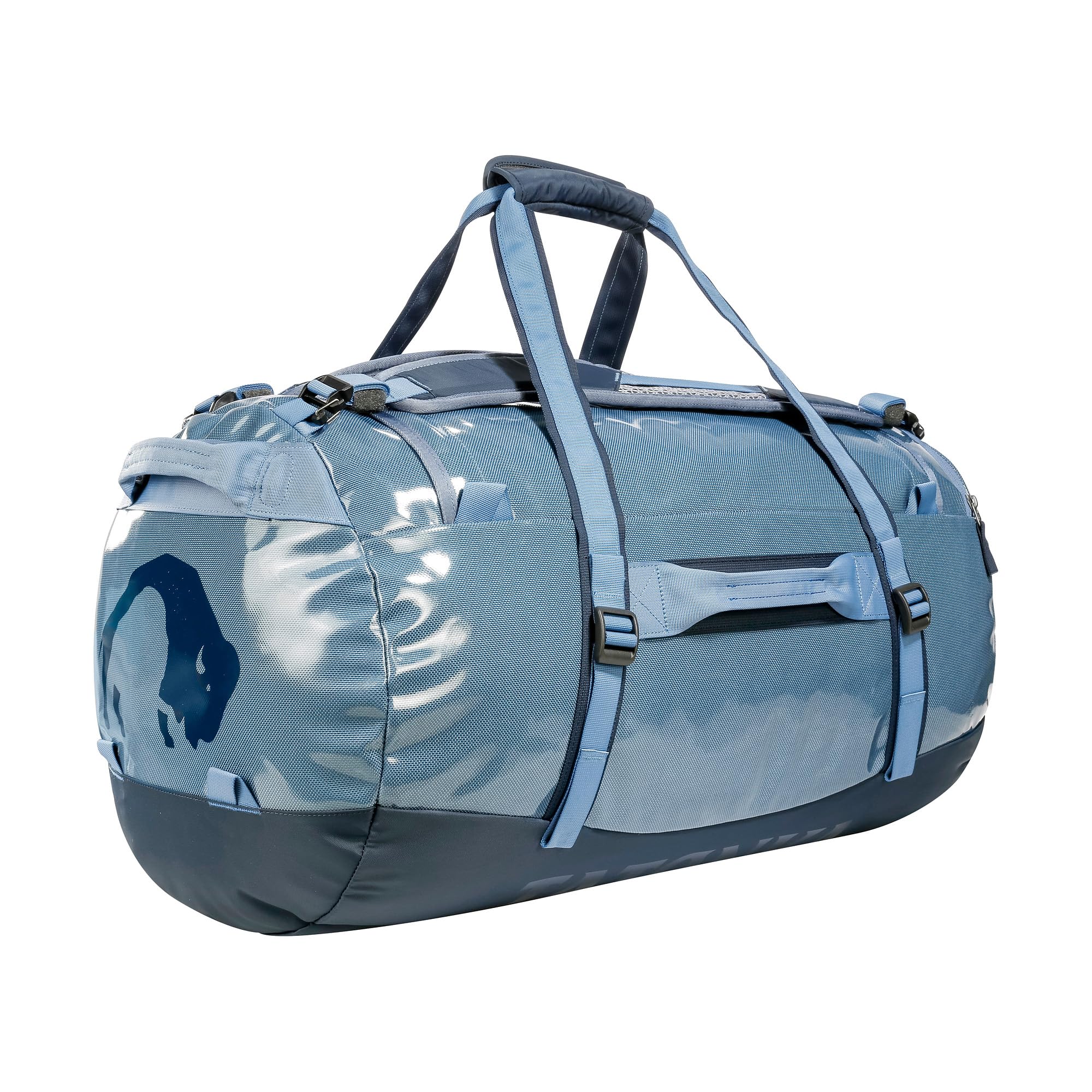 Tatonka Barrel 65 l - wodoodporna torba podróżna z funkcją plecaka, dużym otworem, wyściełanym dnem i zamykanym zamkiem błyskawicznym, niebieski (Elemental Blue), 65 Liter, Wytrzymała torba podróżna z