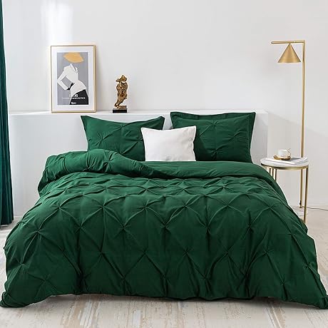 Pinch Pleated Pintuck King Duvet Cover Set