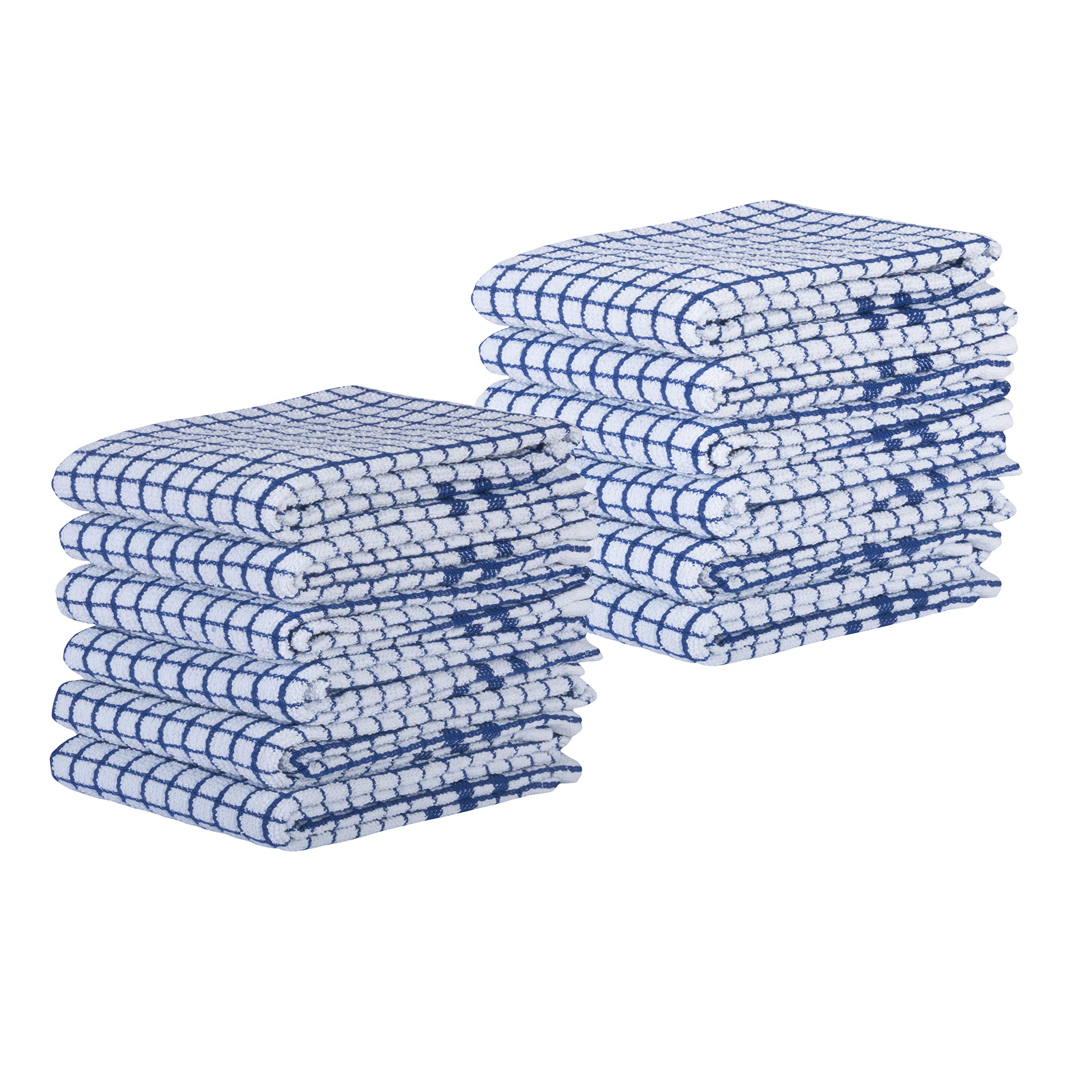 Terry Kitchen Towels, 100% Cotton Kitchen Dish Towels, Set of 12 (15 x 25 Inches)-400 GSM - Absorbent Kitchen Towels Perfect for Every Day Use - Navy Blue