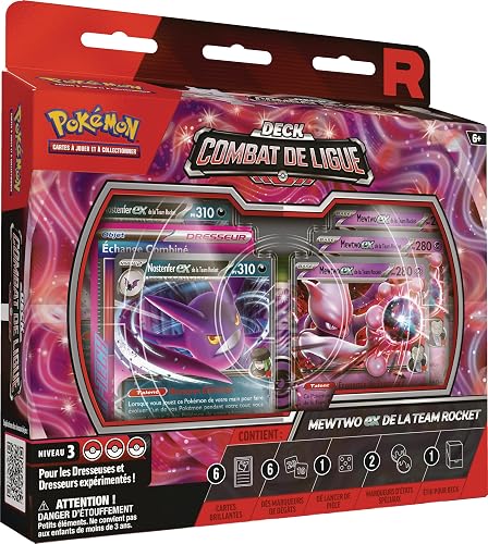Pokémon : Deck Combat de Ligue Mewtwo-ex de la Team Rocket (1 Deck de 60 Cartes prêt à l’Emploi)
