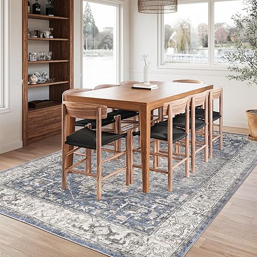 Miniatura 7 de ComiComi Alfombra de área de 5 x 7 pies, ultra delgada, lavable, impresión vintage para sala de estar, alfombra de dormitorio resistente a las