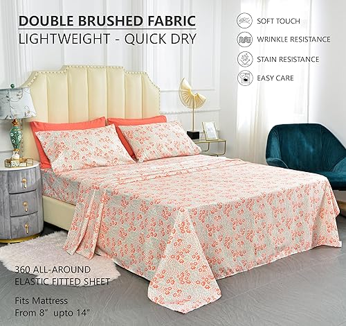 Miniatura 3 de American Home Collection Juego de sábanas de microfibra ultrasuave, doble cepillado, resistente a las arrugas y a las manchas, bolsillo profundo de