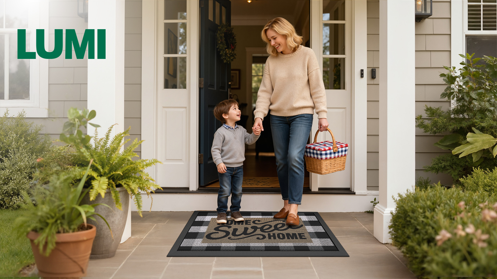 Amazon.com: LUMI Outside Door Mat 32x47, Non Slip Rubber Backing