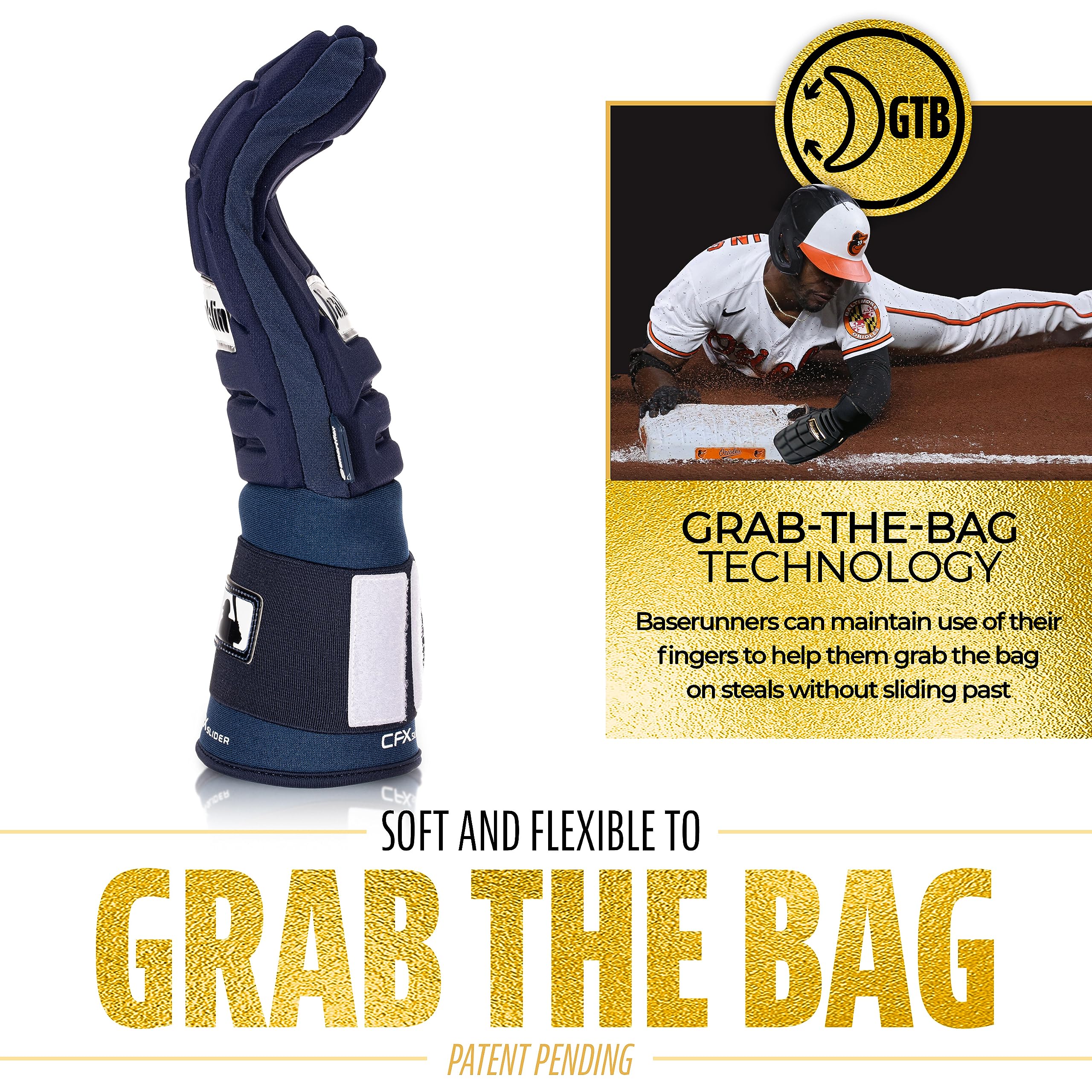 Franklin Sports Cfx Prt Adult Protective Baserunning Sliding Glove Gants de Protection Unisexe