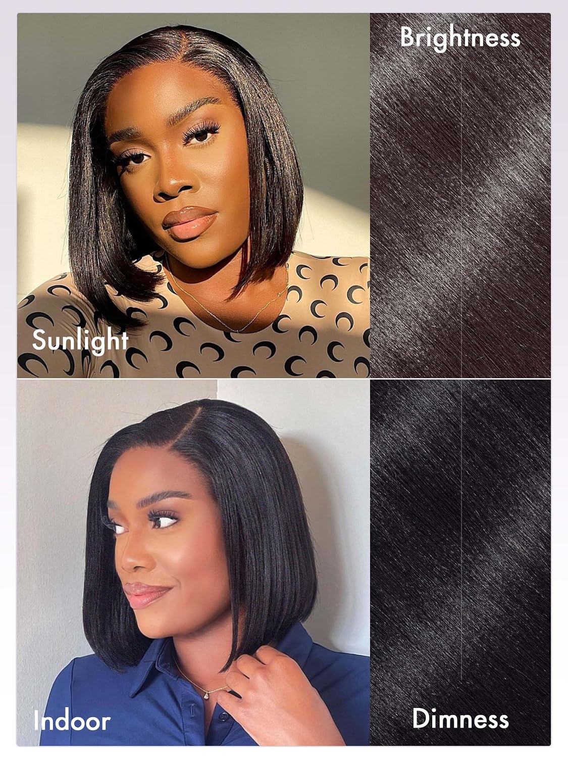 LUVME HAIR Bob Wig 100% Human Hair Wigs Glueless Lace Front 10 Inches 200% Density Yaki Straight Bob, Pre Cut Plucked Lace Short Wig Wear And Go Natural Color Straight Bleached Knots Side Part Wigs