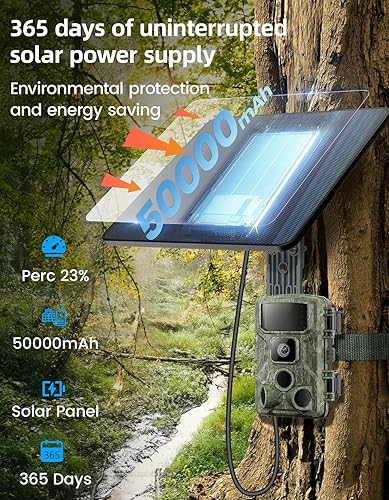 Miniatura 2 de KLK - Panel solar de 6 W para cámara de anillo, cargador de panel solar de cámara de rastro con batería de 5000 mAh para cámara de juegos y cámara