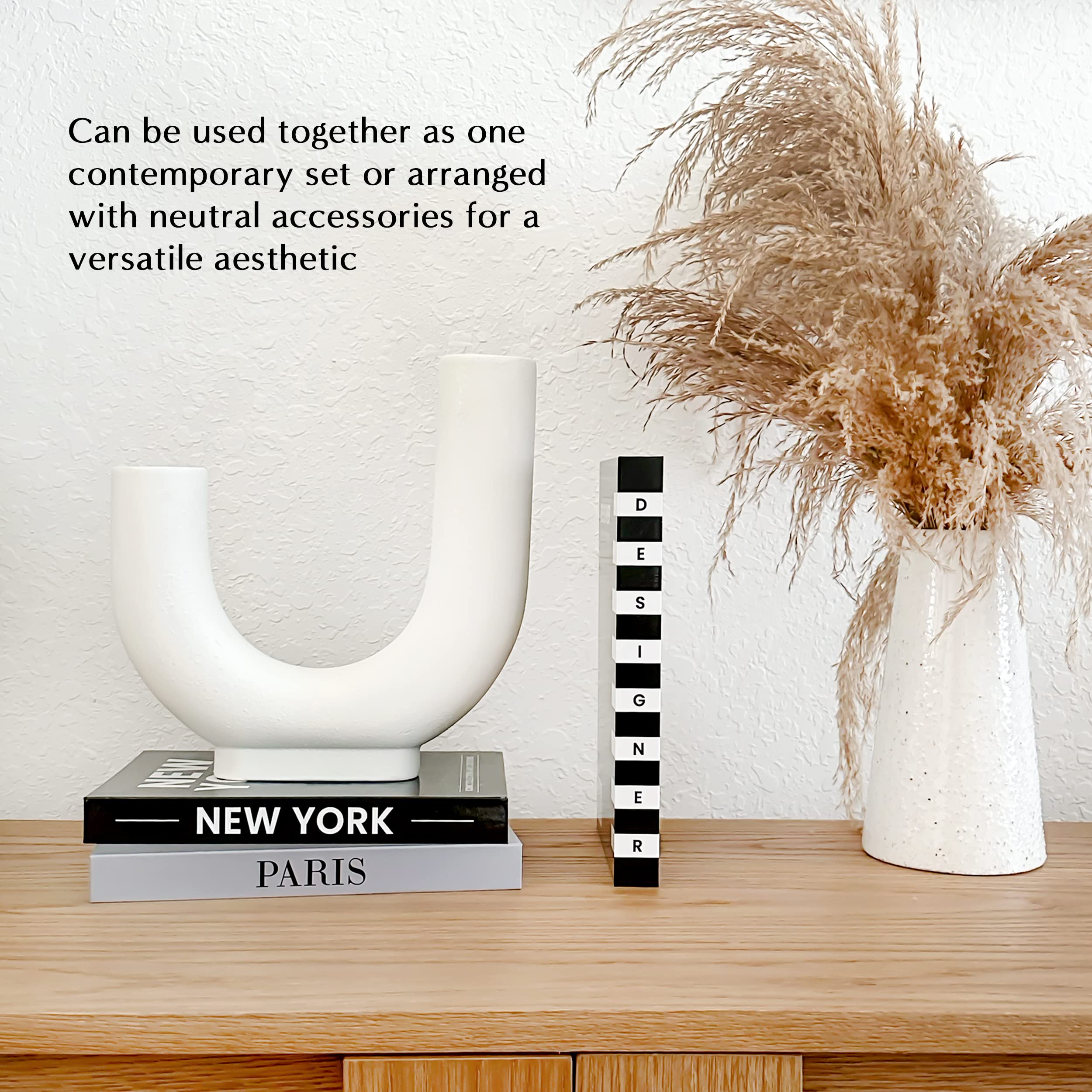 Set 3 Libri Finti Decorativi In Bianco E Nero: Designer Books Per Arredamento Moderno. Copertine Ispirate A Tom Ford, Chanel, Parigi. Perfetti Per Tavolino, Libreria, Mensola. Con Spazio Nascosto Magnetico.