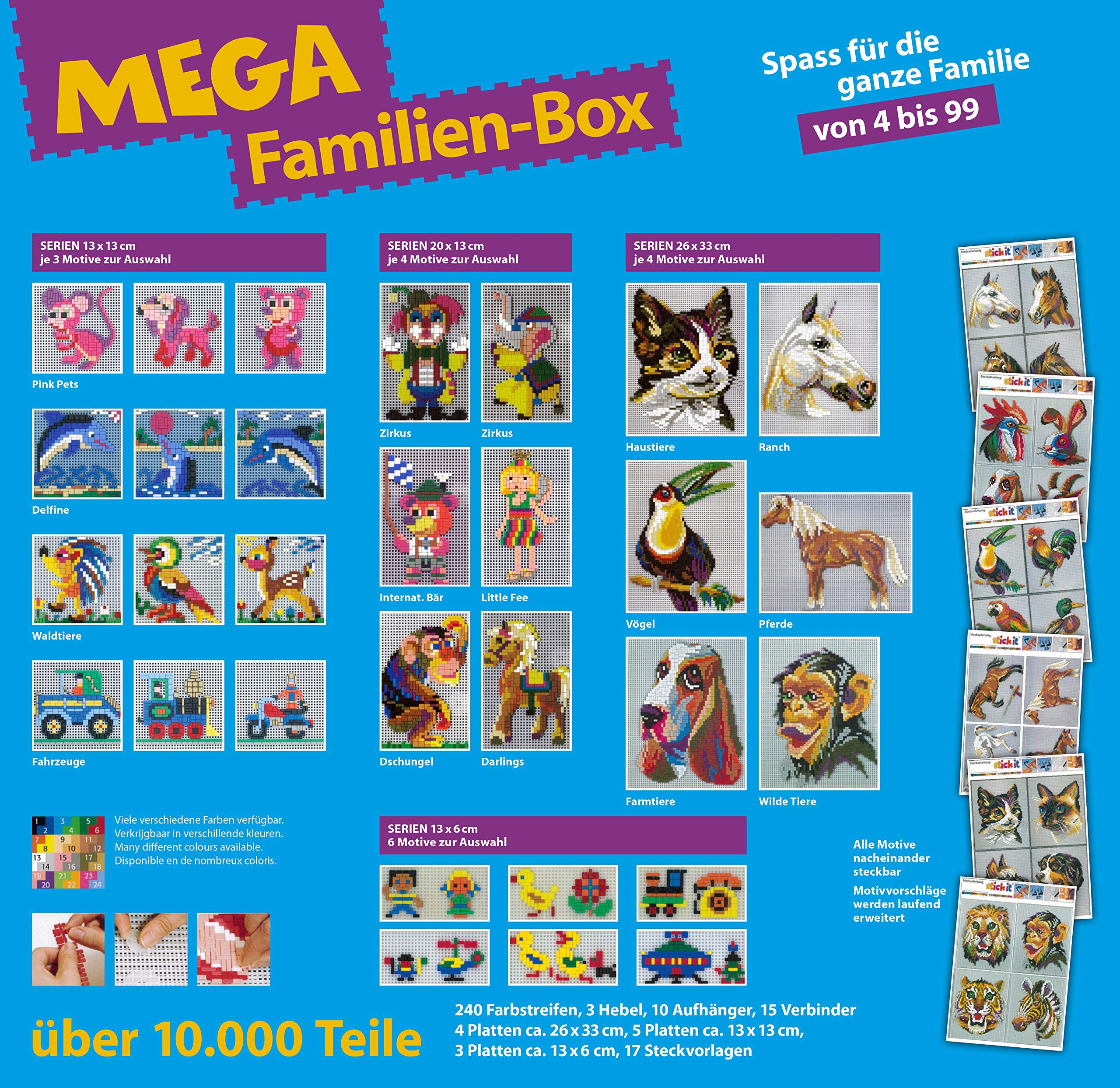 stickit Mini Stecksystem Mega Familien-Box, über 10.000 Teile, Mehrfarbig, Nr. 41289