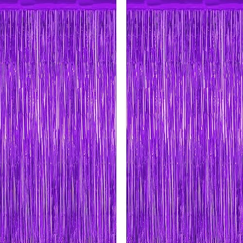 Miniatura 77 de Paquete de 2 telones de fondo de oropel rojo, cortinas de flecos de 3.28 pies x 7.05 pies, decoraciones de fiesta para aniversarios de boda