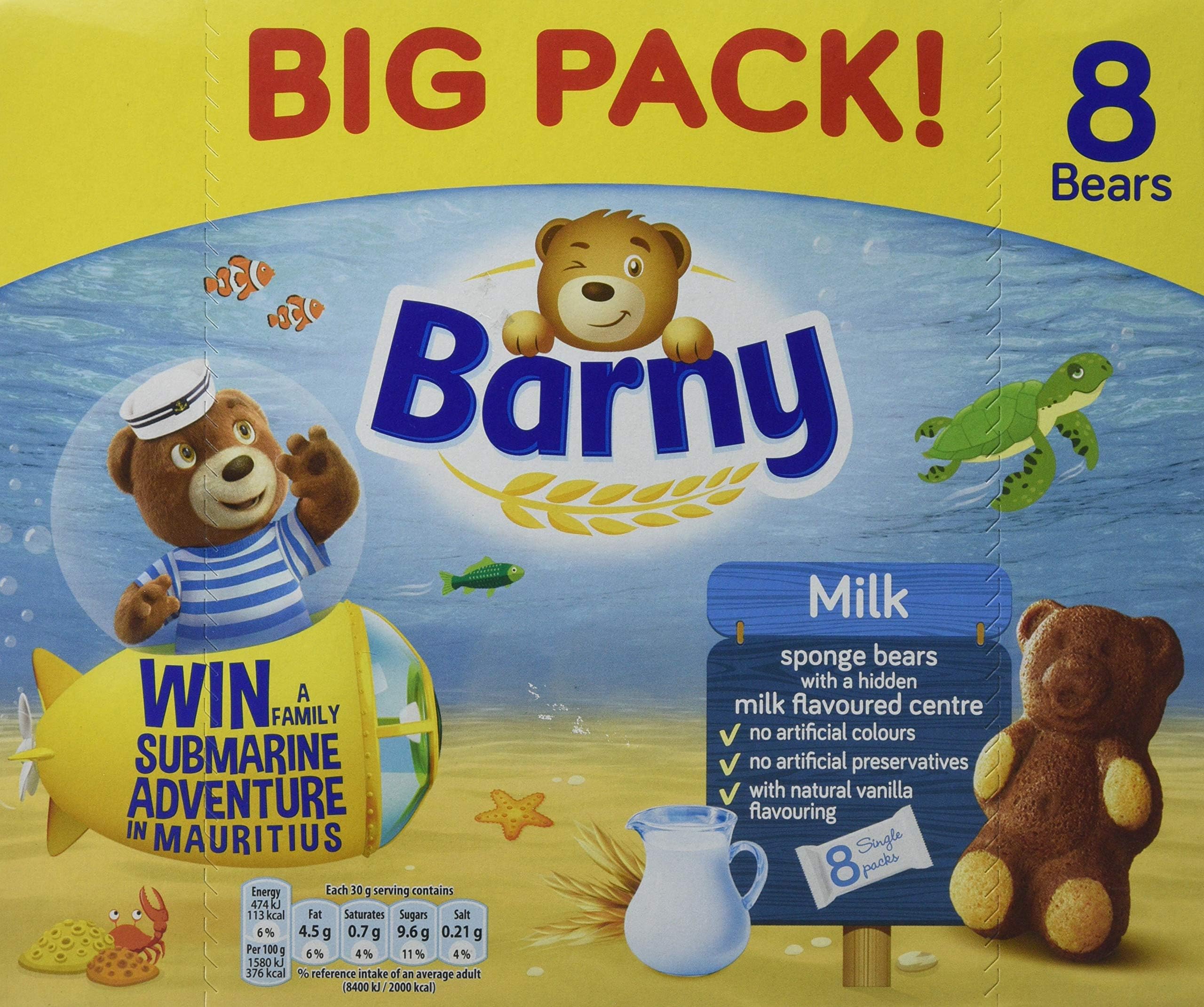 Barny Sponge Bears Biscuits with Milk Filling, 240g