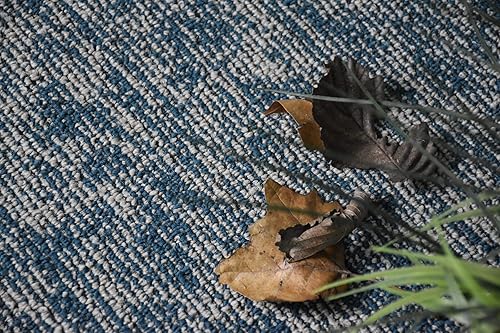 Miniatura 4 de Furnish my Place Patrón geométrico para interiores y exteriores, color azul elemental, alfombra de área abstracta, alfombra de pasillo, alfombra