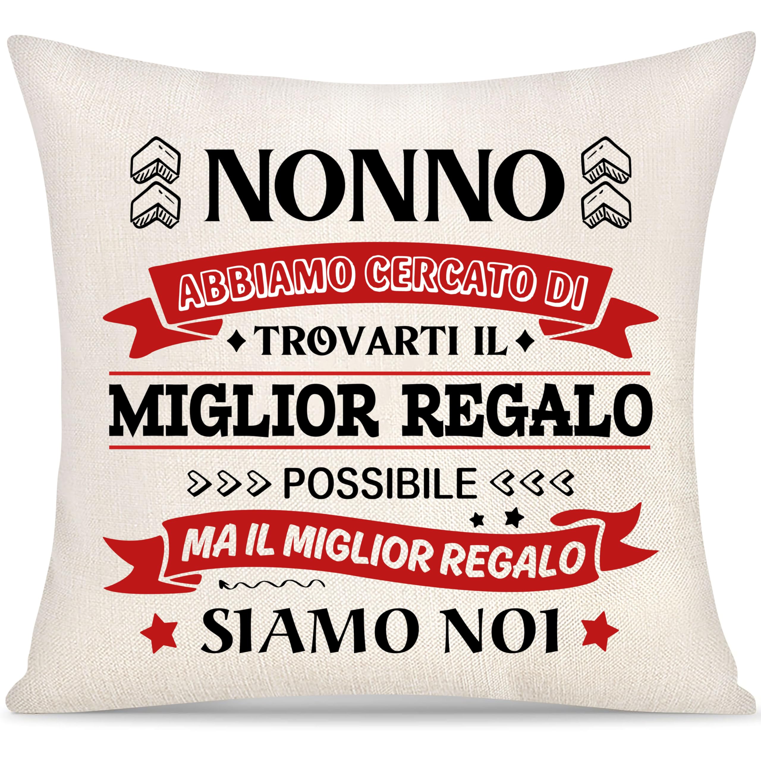 Nonno Copricuscino Regalo per Uomo da Nipote Festa del Nonno Regali Personalizzato Decorativi Regali di Natale Compleanno Abbiamo Cercato di Trovarti Il Miglior Regalo Festa del Papà (Nonno-b)