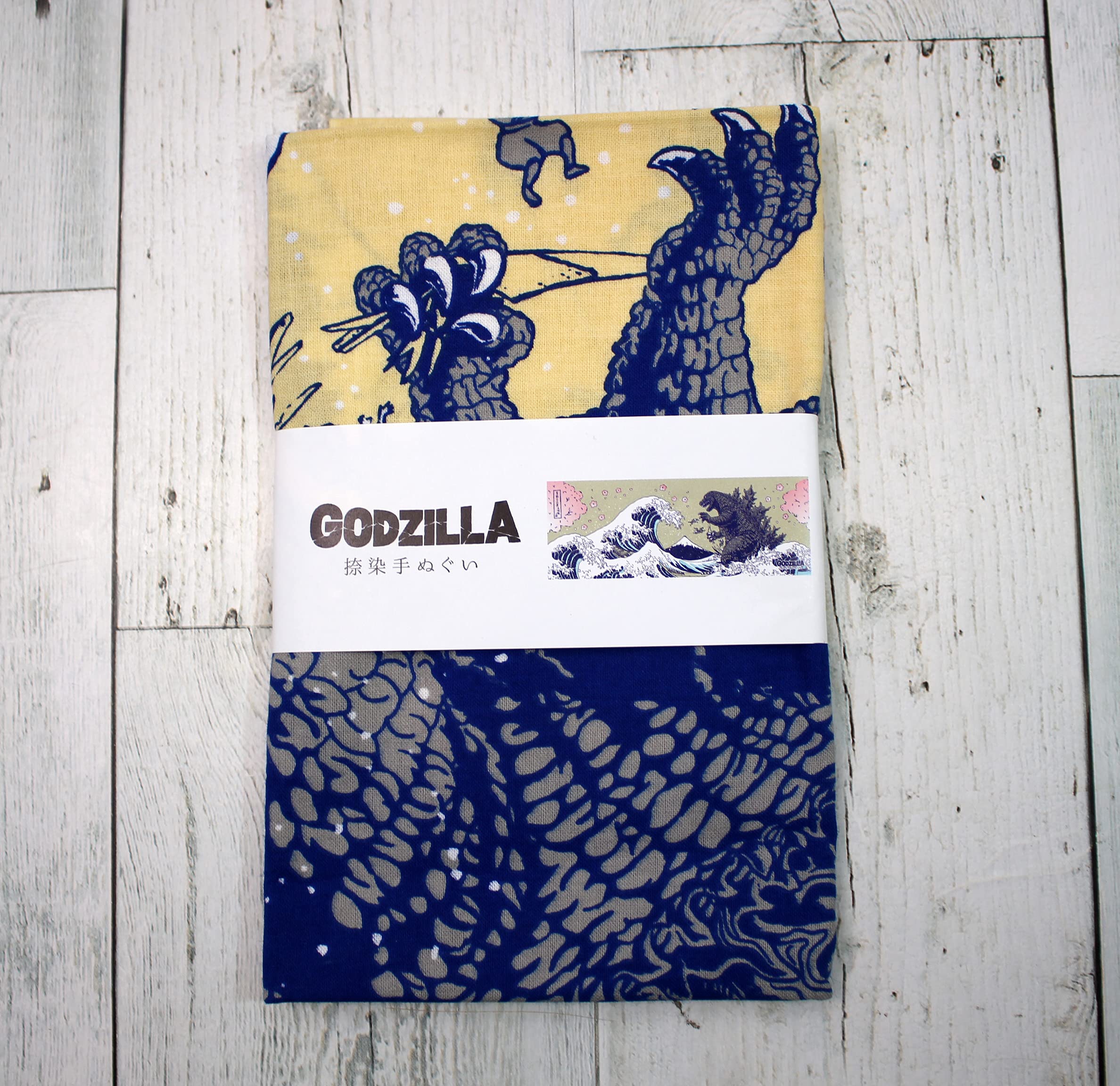 Amazon｜フォーカート ゴジラ＆浮世絵 富嶽 手ぬぐい 桜 日本製 綿100