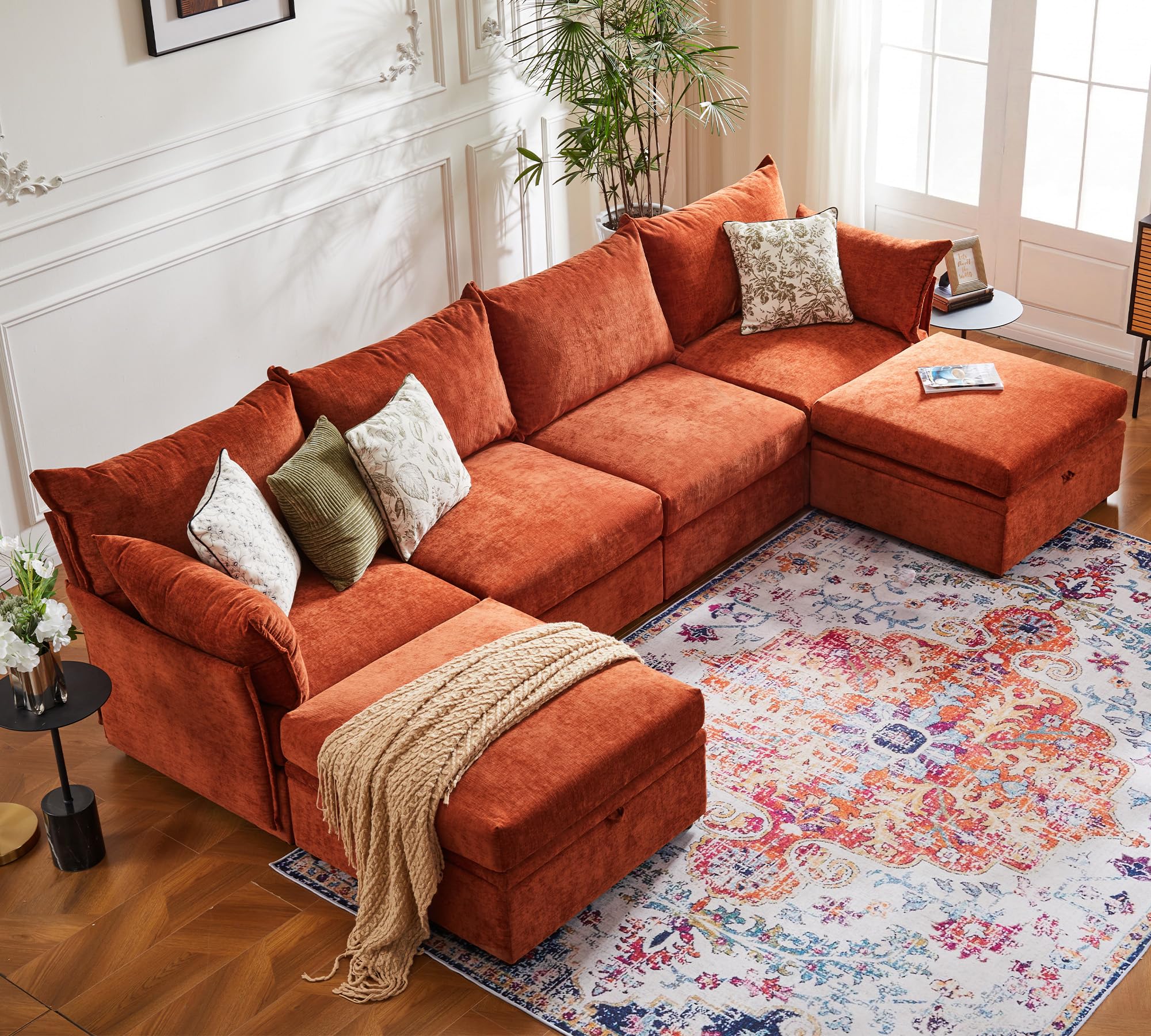 ABCASA U-Shaped Chenille Sectional